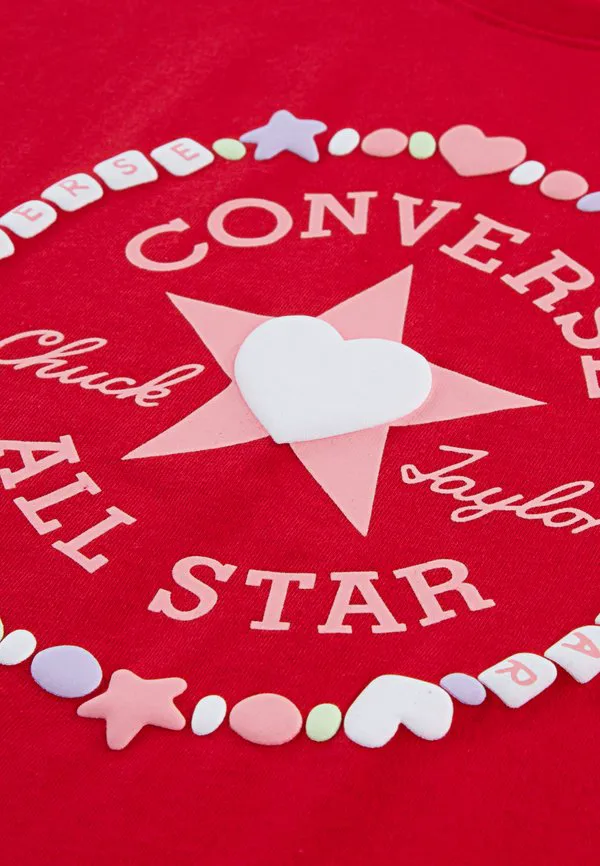 Футболка с принтом в виде сердечек ко дню святого валентина Converse, Red — фото 3