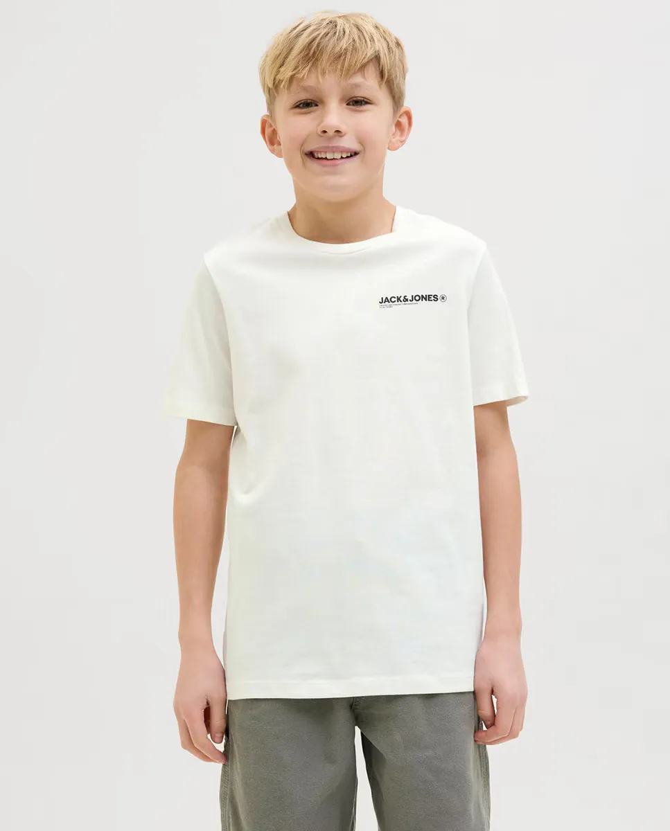 

Футболка для мальчика с короткими рукавами, прямого кроя Jack & Jones, белый