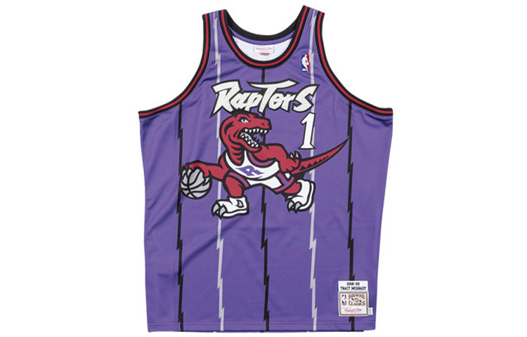 

Аутентичная гостевая футболка Mitchell & Ness 'NBA Toronto Raptors 98 Tracy Mcgrady' Mitchell Ness, фиолетовая