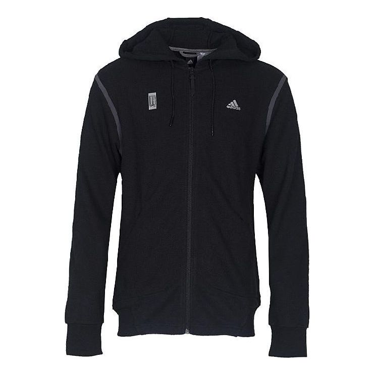 

Куртка adidas Solid Color Logo Zipper Casual Hooded Jacket Black BR0130