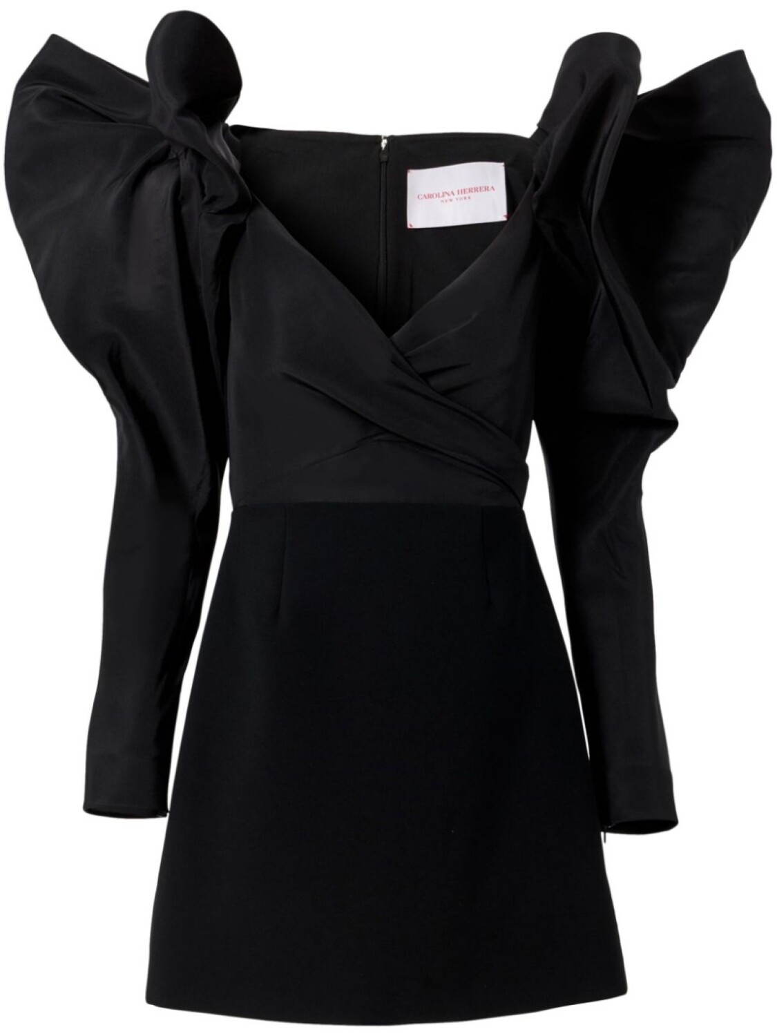 

Carolina Herrera мини-платье с запахом и бантом, черный