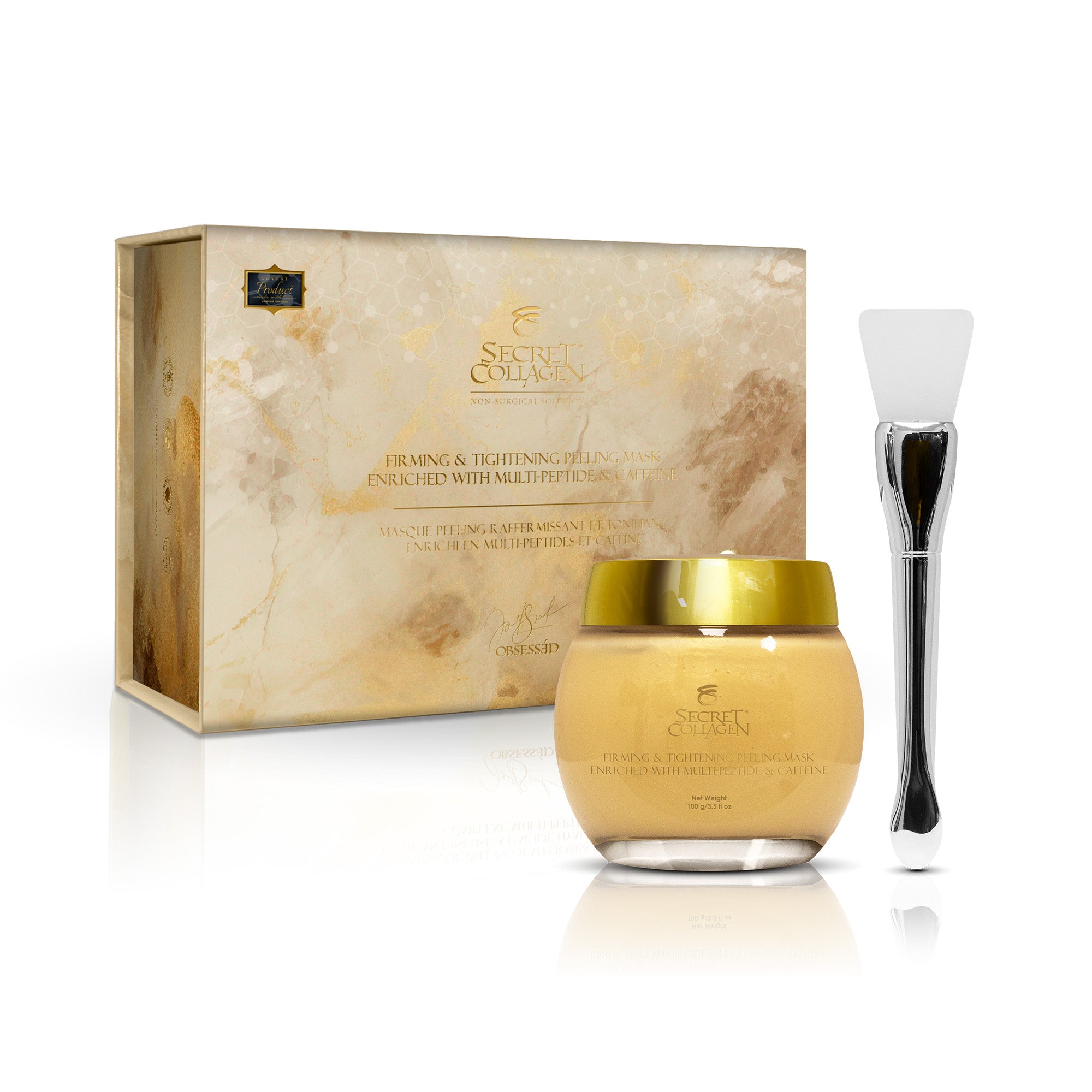 

Secret Collagen Подтягивающая и укрепляющая отшелушивающая маска с мультипептидами и кофеином