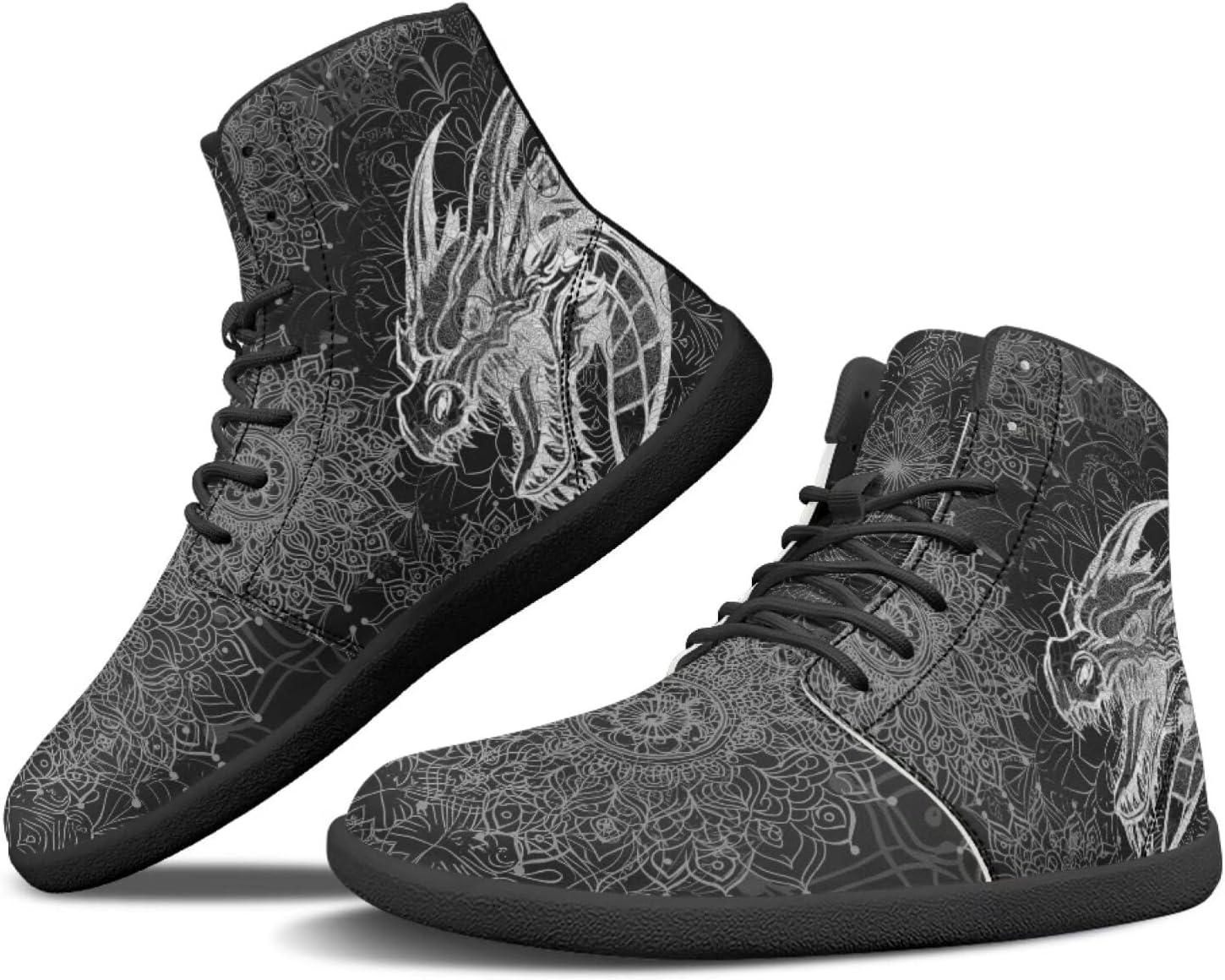 

Мужские сандалии Howilath Boho Mandala с животным принтом, обувь, кроссовки с широкой носочной частью, высокие кеды, минималистичные кроссовки с нулевым перепадом, Boho Mandala Dragon