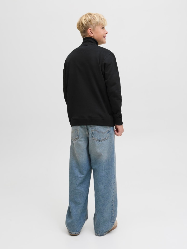 JACK & JONES Junior Черная толстовка с застежкой-молнией до середины груди — фото 3