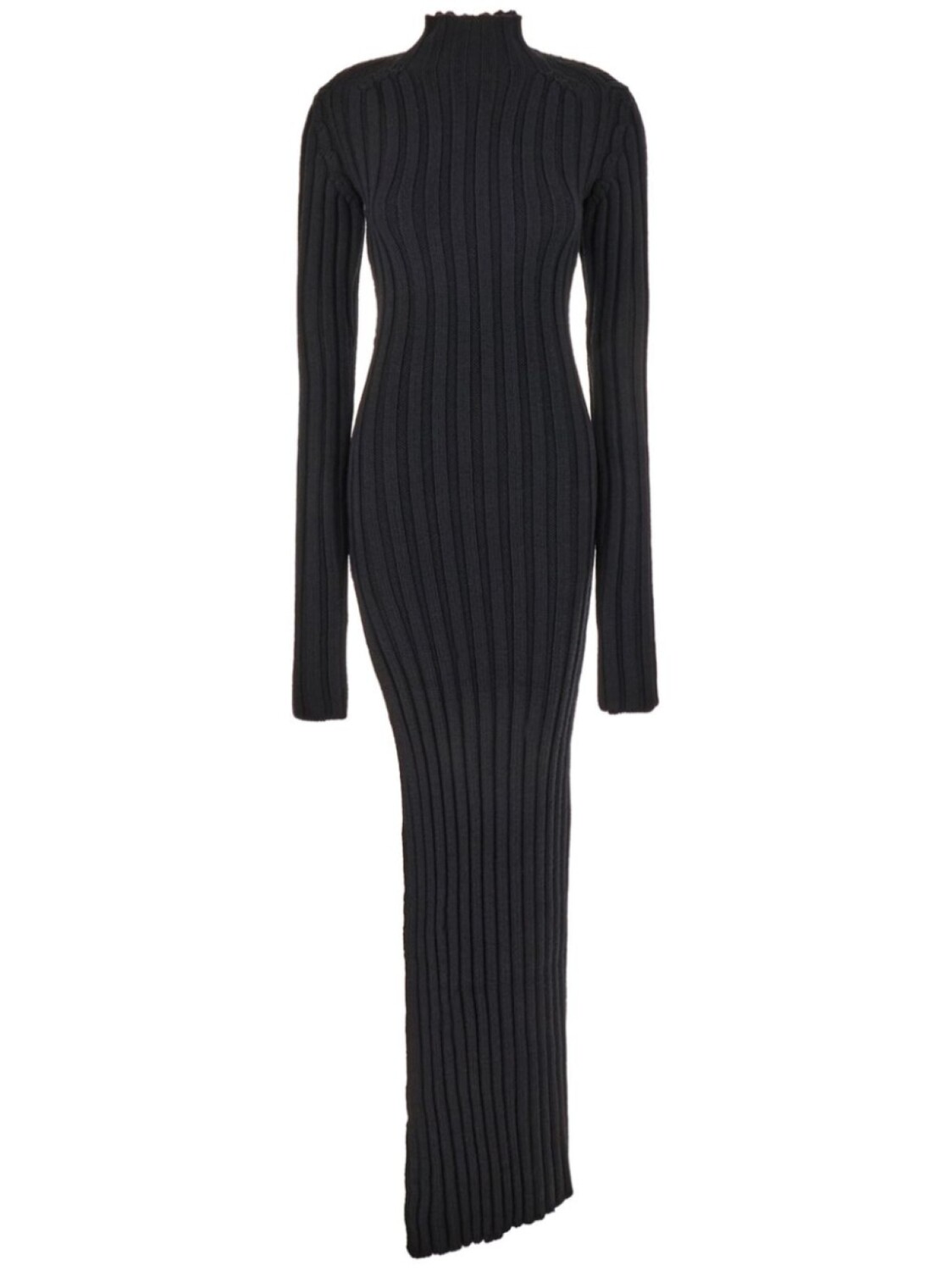 

Платье из ребристой шерсти Ann Demeulemeester, черный