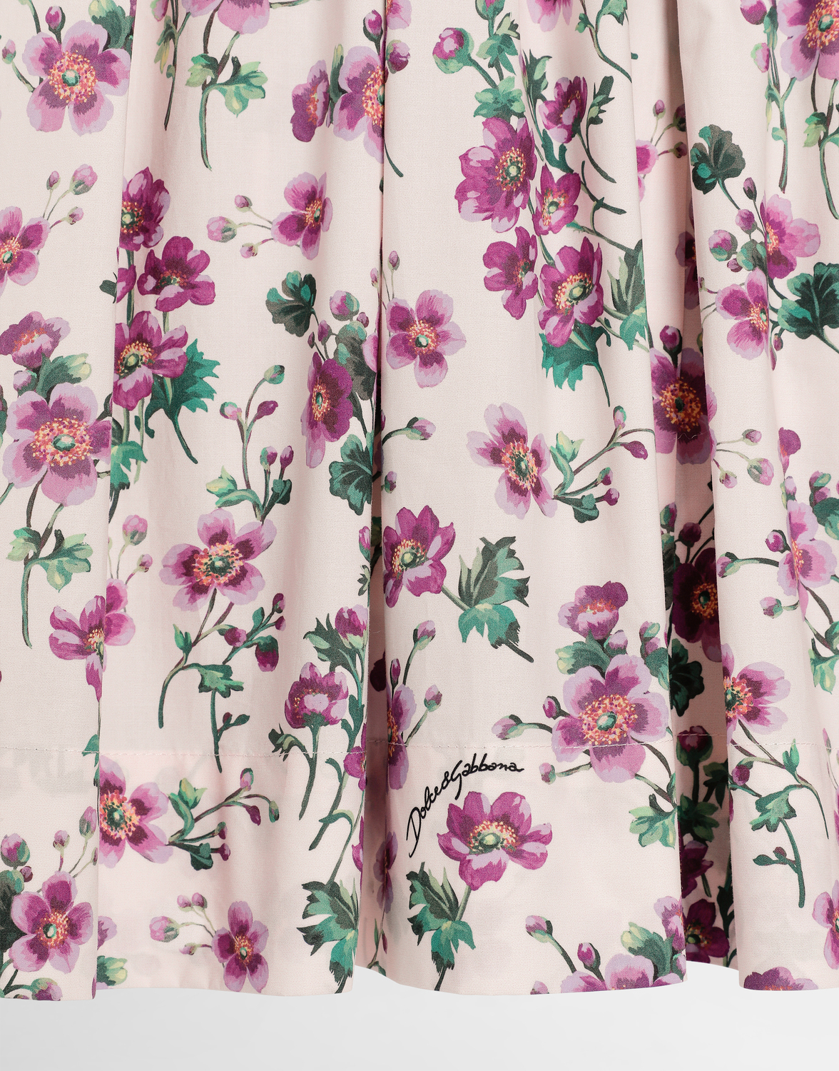 Поплиновая юбка с принтом "фиалки" Dolce&Gabbana, мультиколор — фото 4