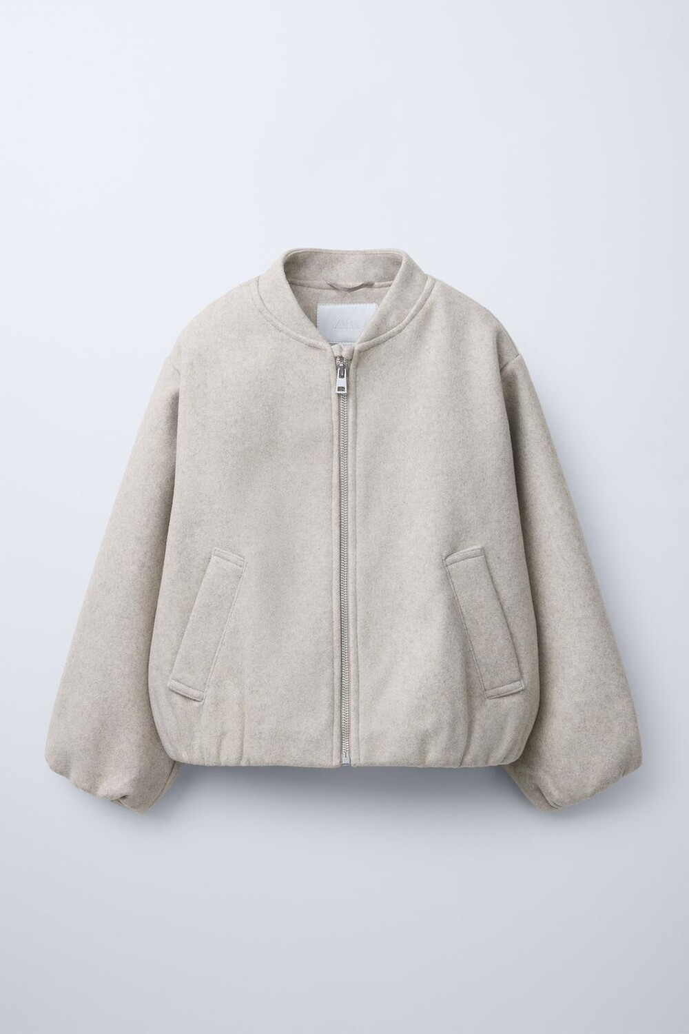 

Мягкая куртка-бомбер ZARA, песочный