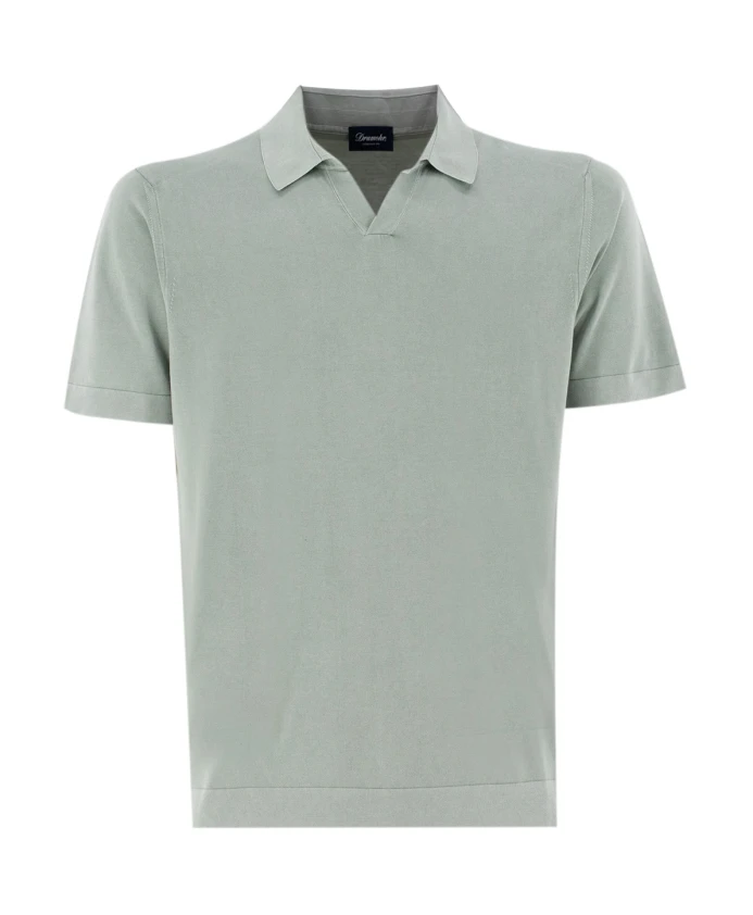 

Хлопковая рубашка-поло с трикотажной отделкой Drumohr, зеленый