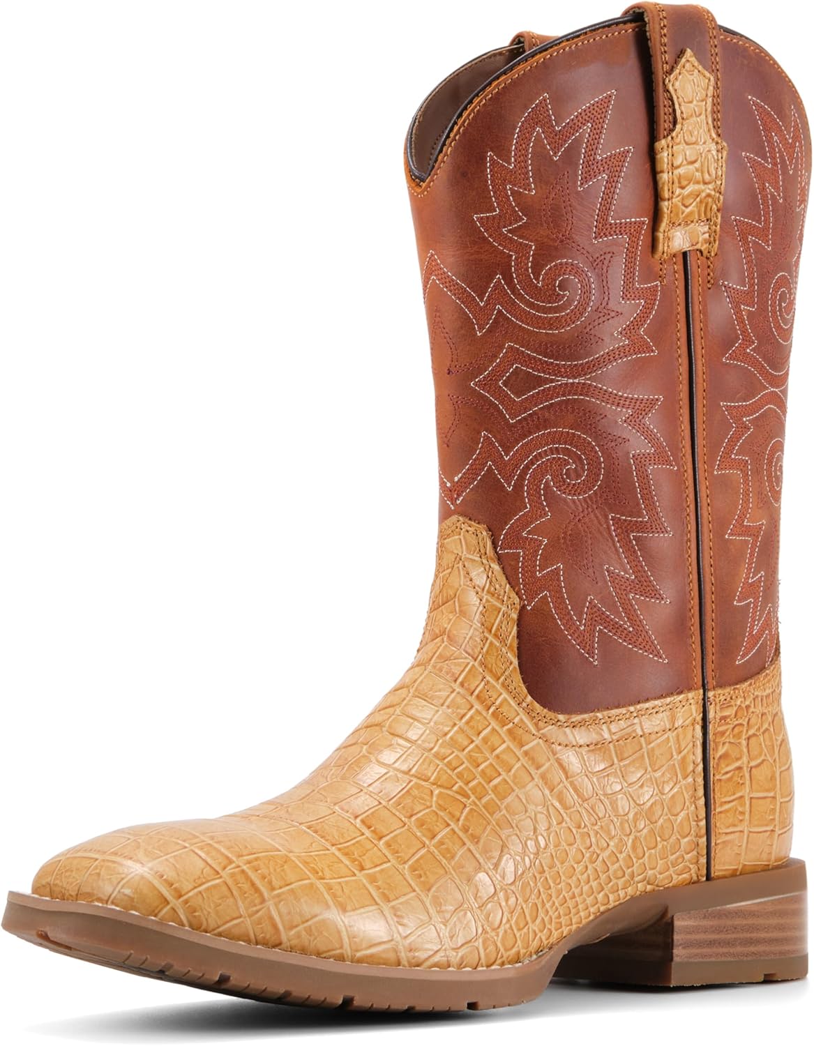 

Мужские ковбойские сапоги SUREWAY из полностью натуральной кожи с выраженной структурой под крокодила, Tan Caiman Belly