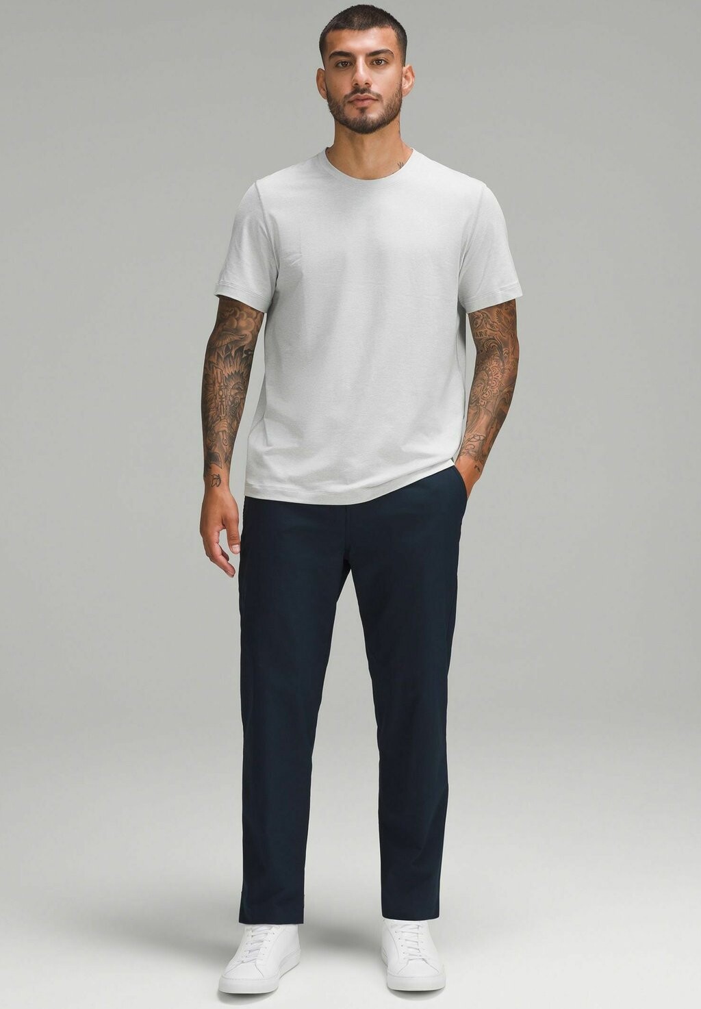 Базовая футболка Soft Jersey Short-Sleeve lululemon, цвет heathered vapor heathered silver drop — фото 2