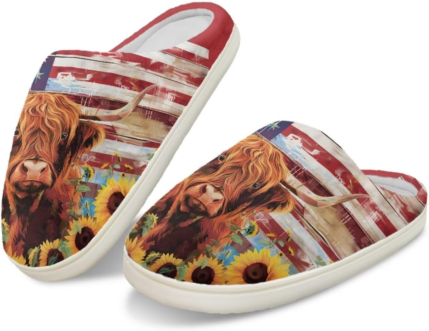 

Мягкие тапочки для женщин, домашние милые тапочки для подростков, размер 4-12 Cugasmaru, Cow Sunflower