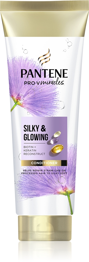 

Восстанавливающий кондиционер с кератином Pro-V Miracles для шелковистости и сияния волос Pantene, 160 мл