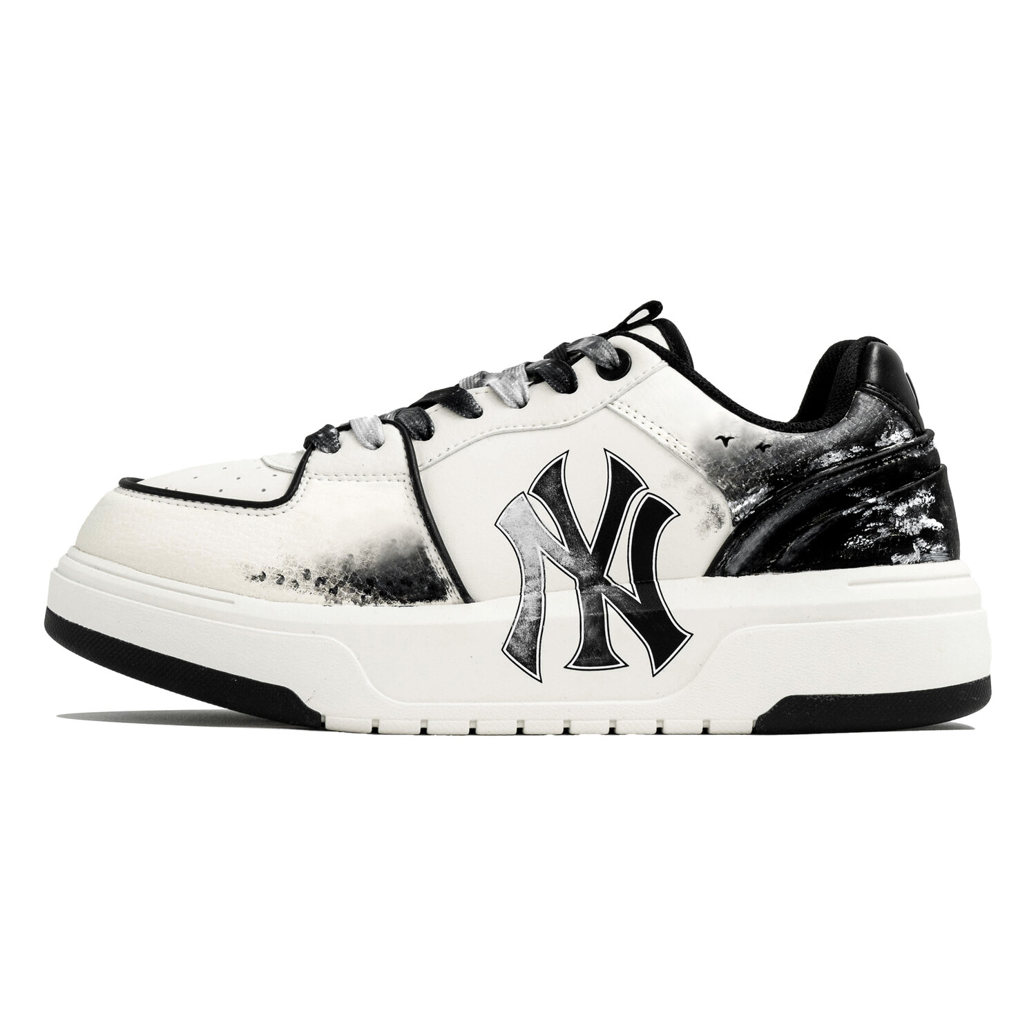 MLB Chunky Liner PU Kaleidoscope, Dawn, Shopping Bag Abrasion Resistant Low top Skateboard Shoes Unisex черный белый — фото 3