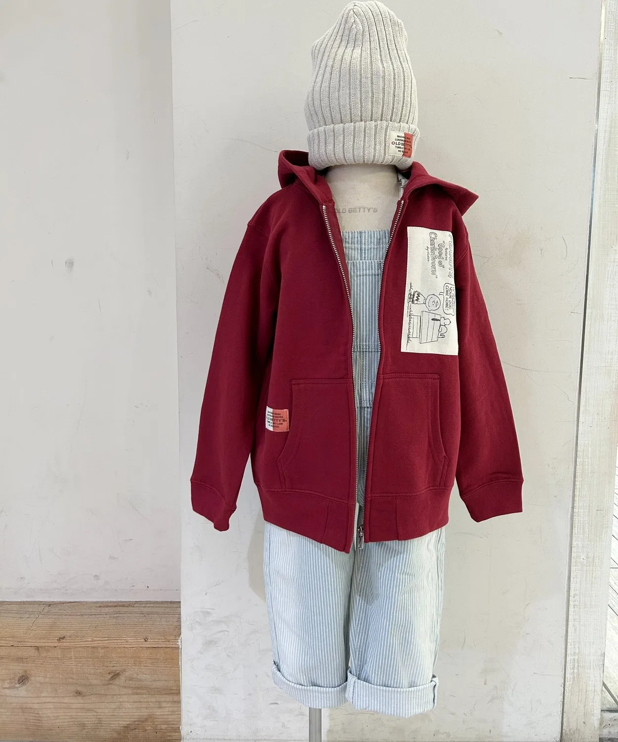 Детская флисовая куртка Snoopy Kids на молнии, хлопок 100%, оливковый — фото 3