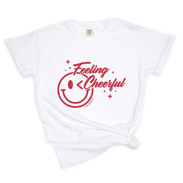 

SWSmiley feeling cheerful sparkle - женская футболка с принтом, окрашенная в готовом виде Simply Sage Market, White