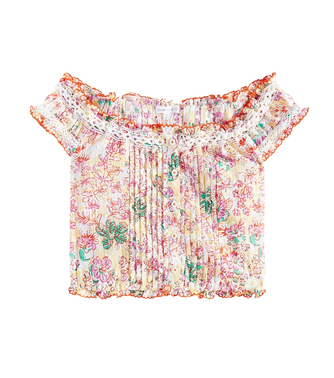 

Рубашка с цветочным принтом Alba Poupette St Barth Kids, Yellow Sweet Liberty Syy
