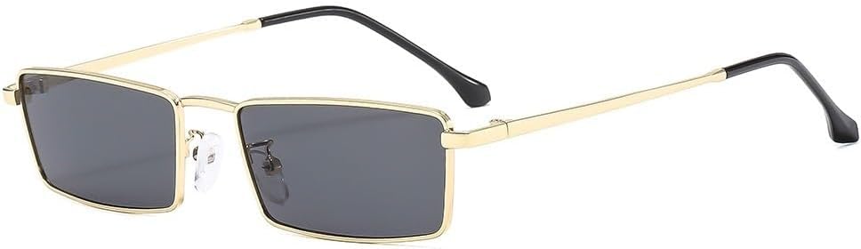 

Мужские солнцезащитные очки в квадратной металлической оправе, маленькие, для активного отдыха, вождения, отдыха. Женские солнцезащитные очки для отпуска Generic, Gold