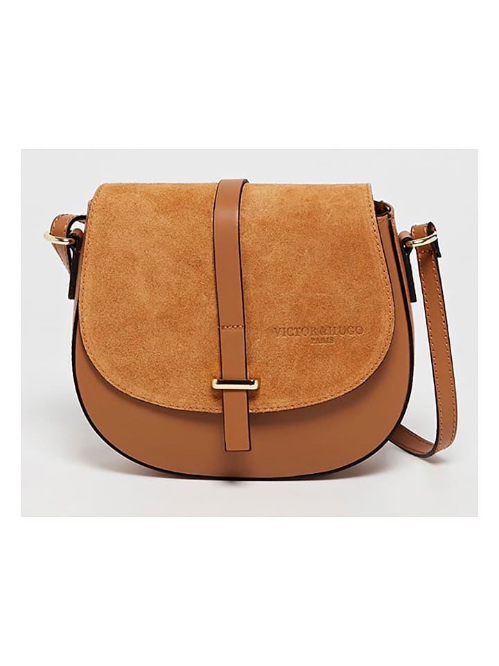 

Наплечная сумка Victor & Hugo Paris, цвет camel - (b)22,5 x (h)18,5 x (t)6 cm