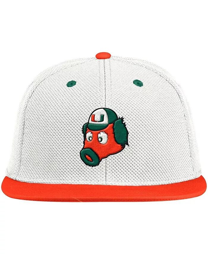 

Мужская бело-оранжевая бейсбольная бейсболка Miami Hurricanes Miami Maniac On-Field Adidas
