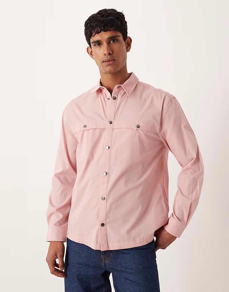 

Свободная рубашка с кнопками розового цвета Asos Design