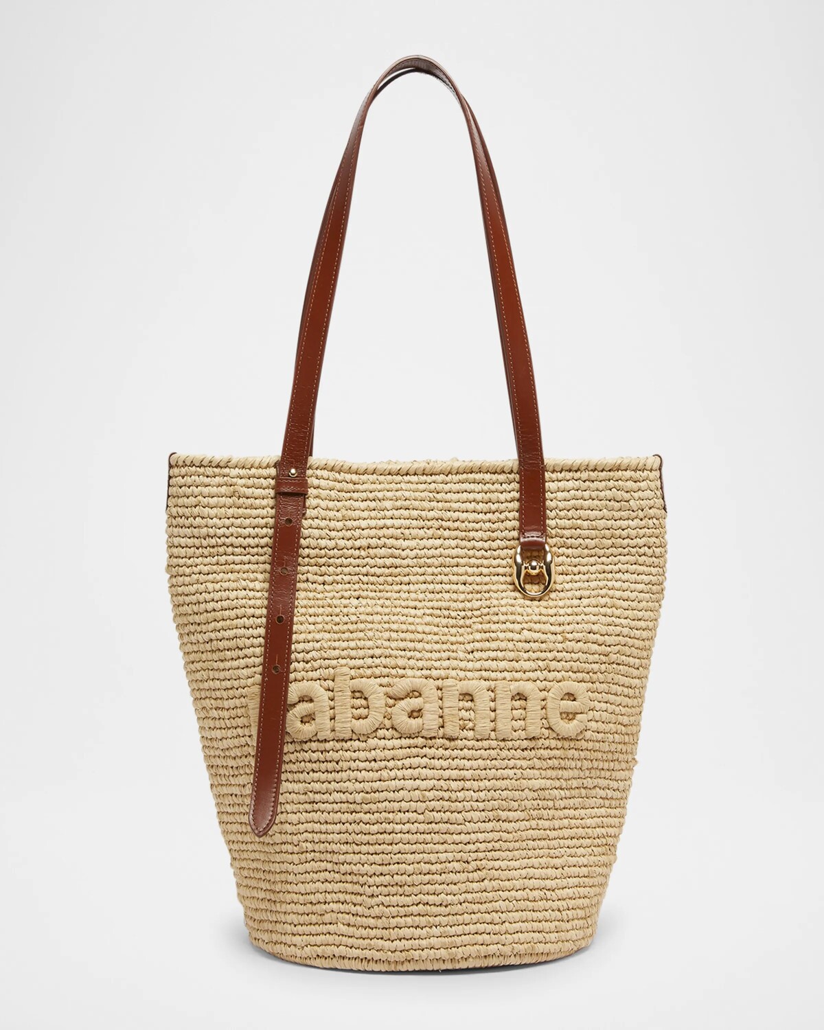 

Сумка на плечо из рафии с логотипом Cabas Rabanne, цвет Shiny Beige