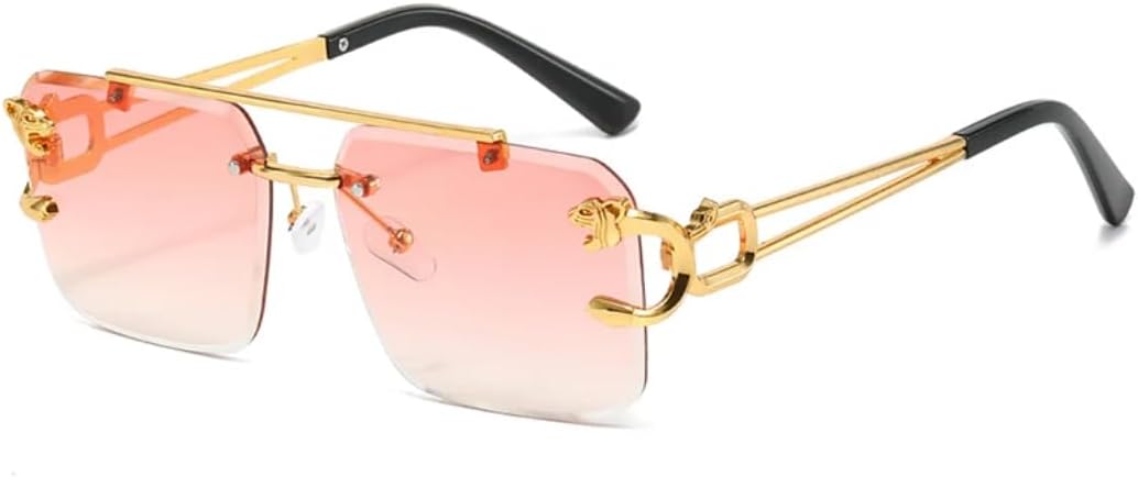 

Солнцезащитные очки с защитой UV400 | Металлические двойные перемычки, градиентные линзы | Для женщин и мужчин, для занятий спортом на открытом воздухе и вождения (все серые) LXLHWN, Pink Gradient