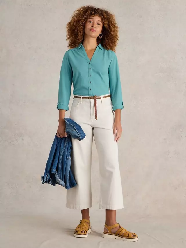 

Рубашка White Stuff Annie Organic Cotton, цвет mid/teal
