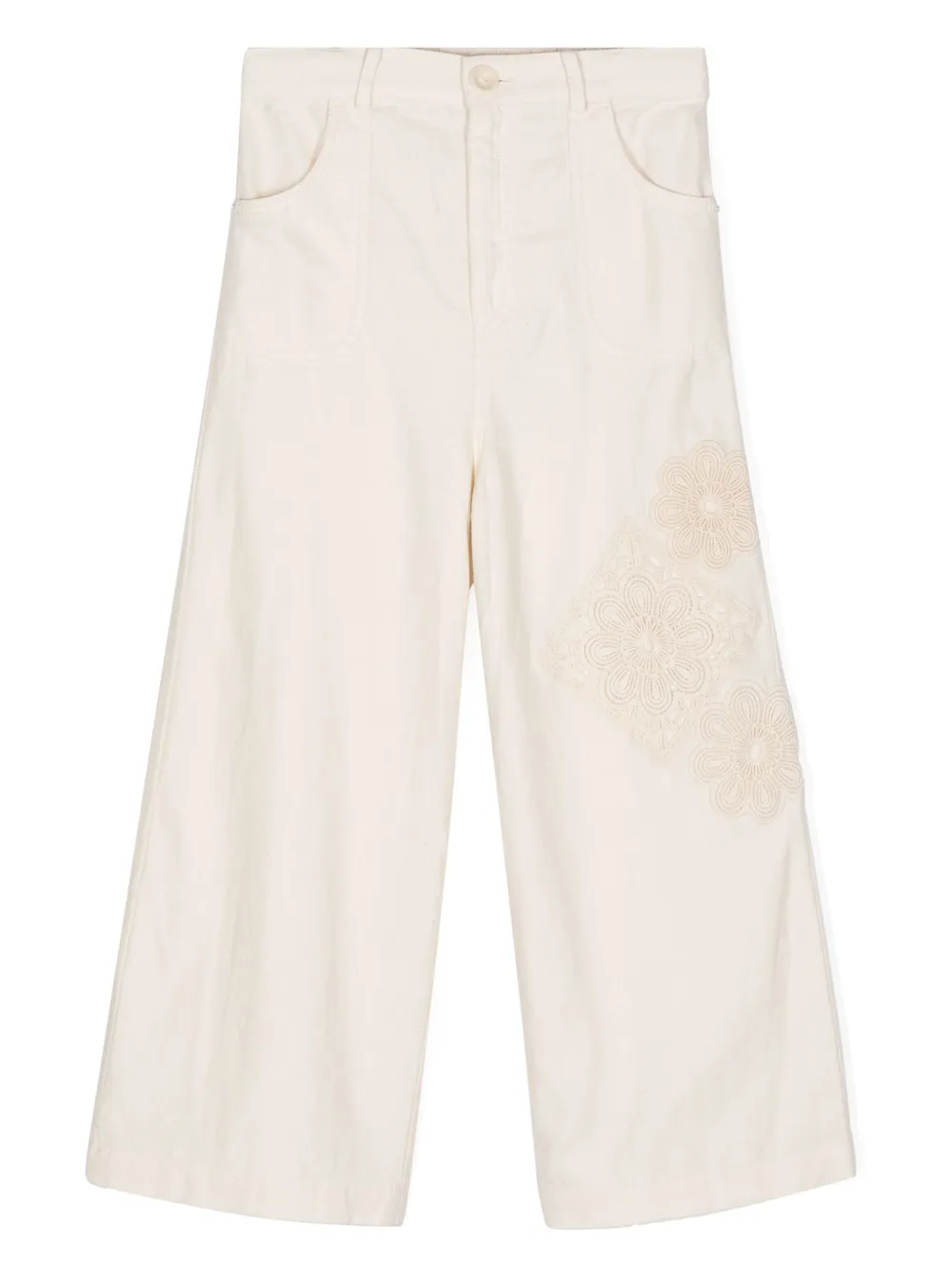 

Брюки Halliday с цветочной аппликацией ZIMMERMANN Kids, нейтральный