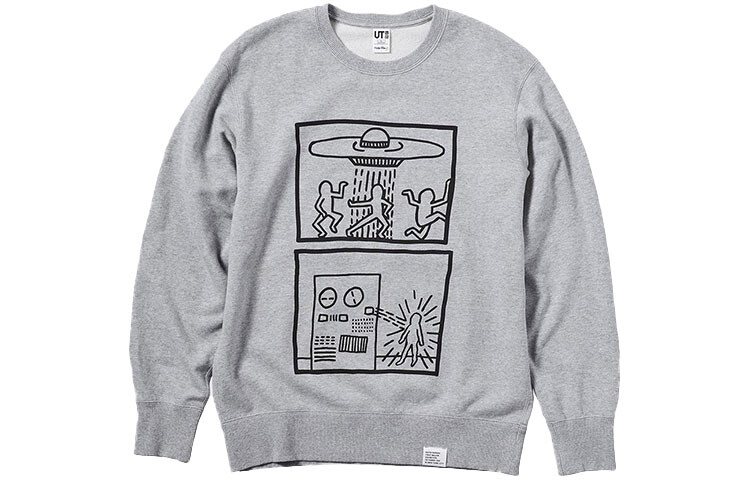 

Свитшот Keith Haring X унисекс серый Uniqlo, серый