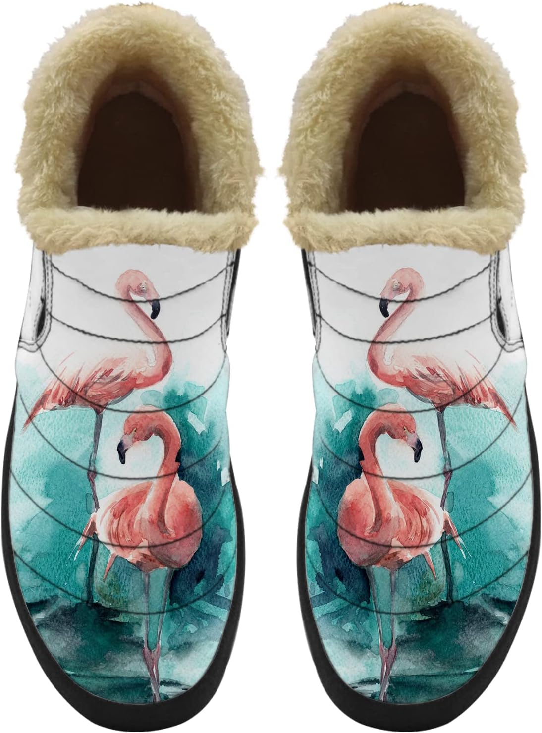 

Зимняя обувь для женщин Flamingo: снегоступы, низкие модные кроссовки, ботильоны на липучке, подарки на День святого Валентина Ximem, Watercolor Flamingo