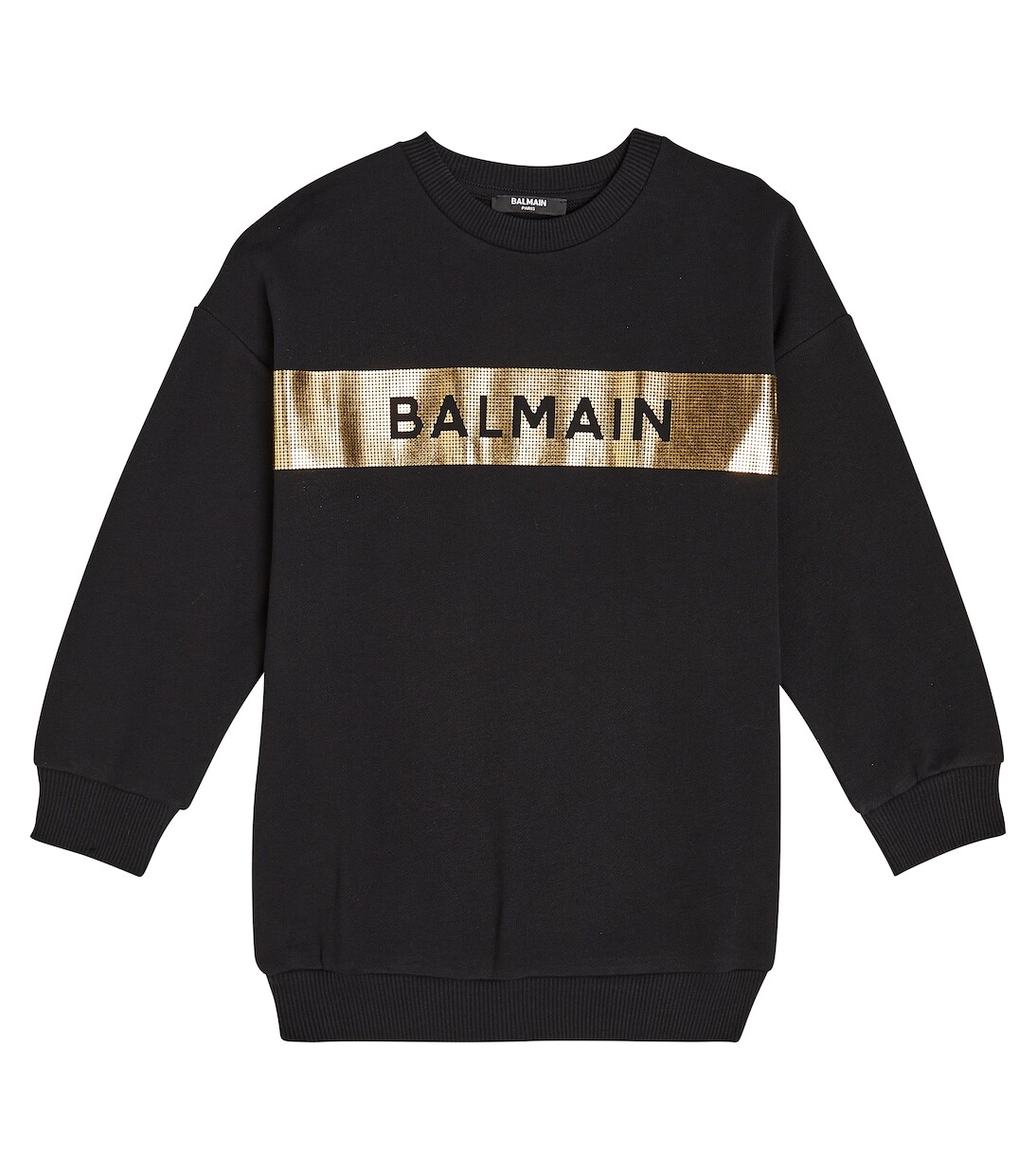 

Хлопковая толстовка с логотипом Balmain Kids, черный