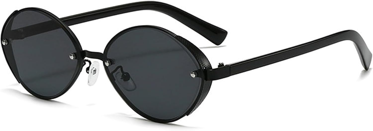 

Женские солнцезащитные очки Willochra без оправы с градиентным многоугольным оправом, роскошные дизайнерские овальные солнцезащитные очки в металлической оправе, черные, с защитой от УФ-излучения UV400, C1