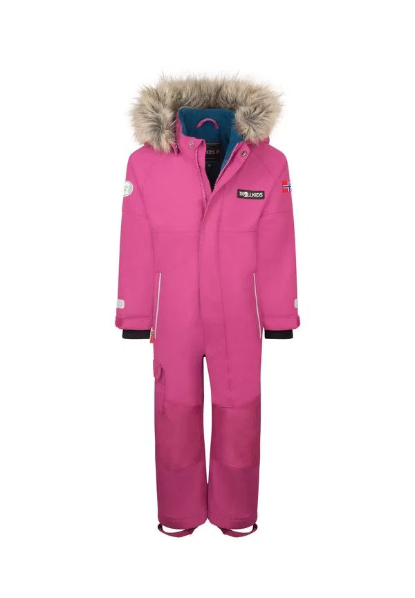 Детский зимний комбинезон kirkenes Trollkids, Bright Berry/Madeira Blue