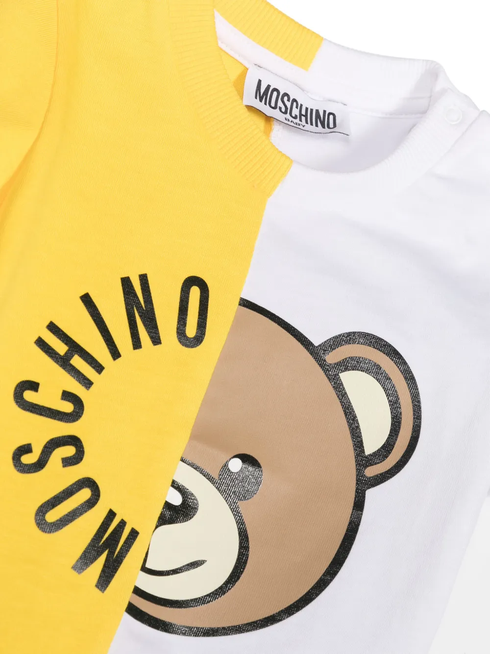 Футболка в стиле колор-блок Moschino Kids, белый — фото 3