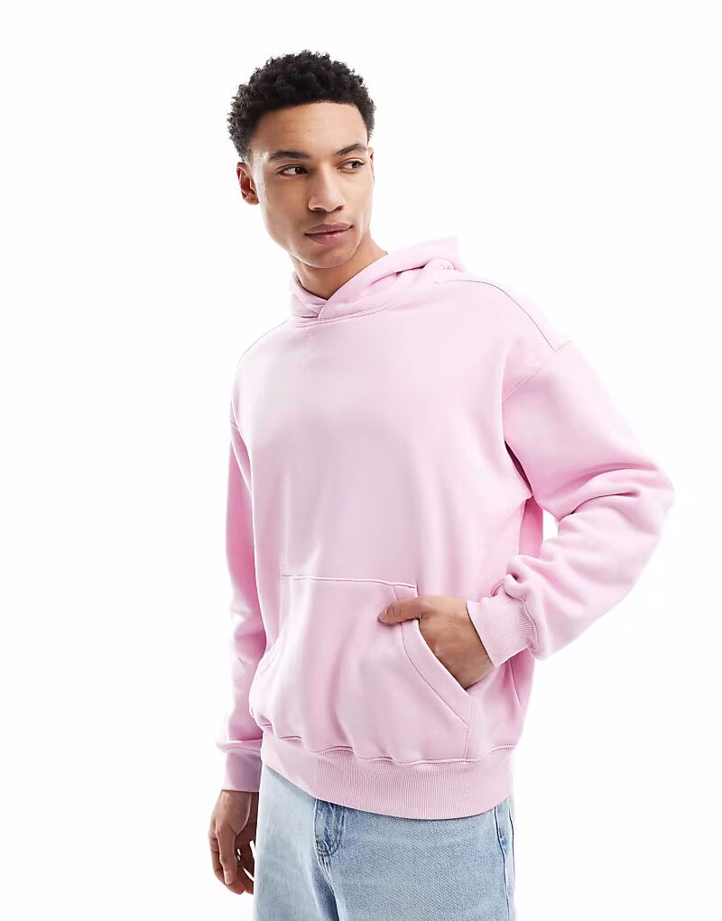 

Толстовка с капюшоном Cotton On Box Fit розового цвета Cotton:On