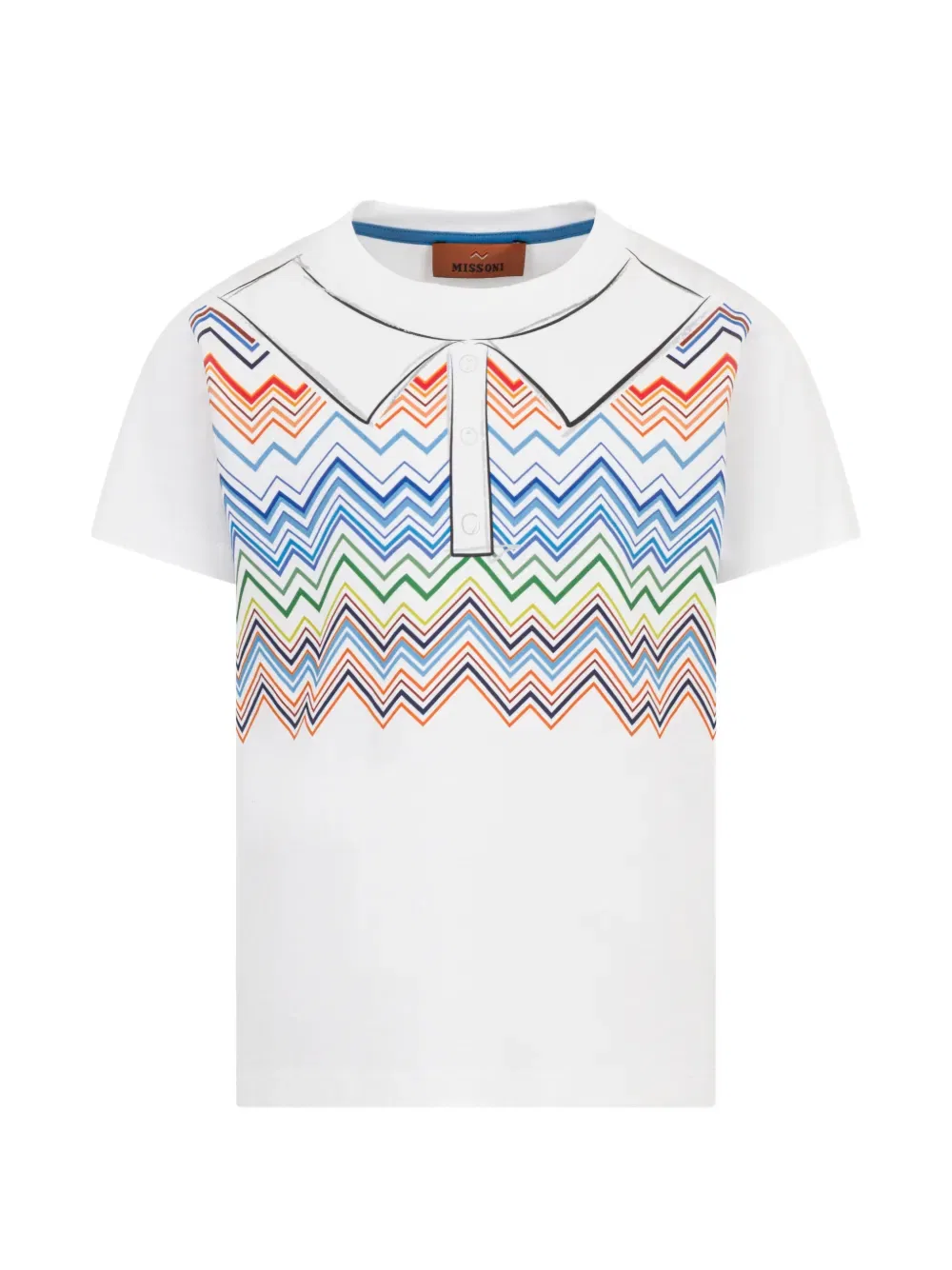 Футболка с круглым вырезом и зигзагообразным принтом Missoni Kids, белый