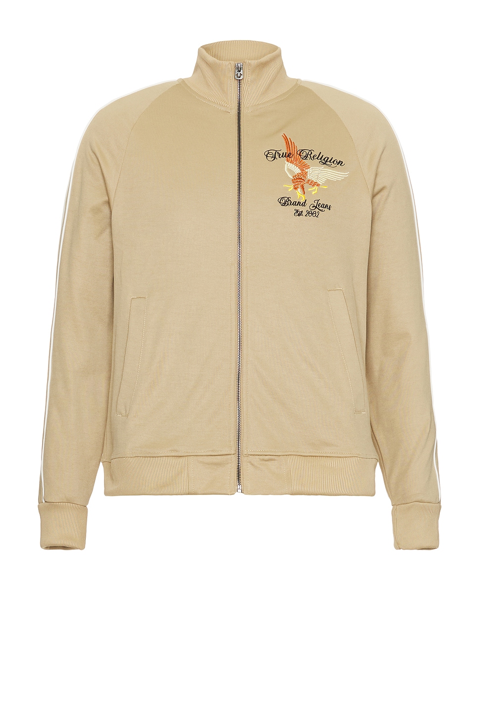 

Спортивная куртка с вышивкой и отделкой True Religion, travertine