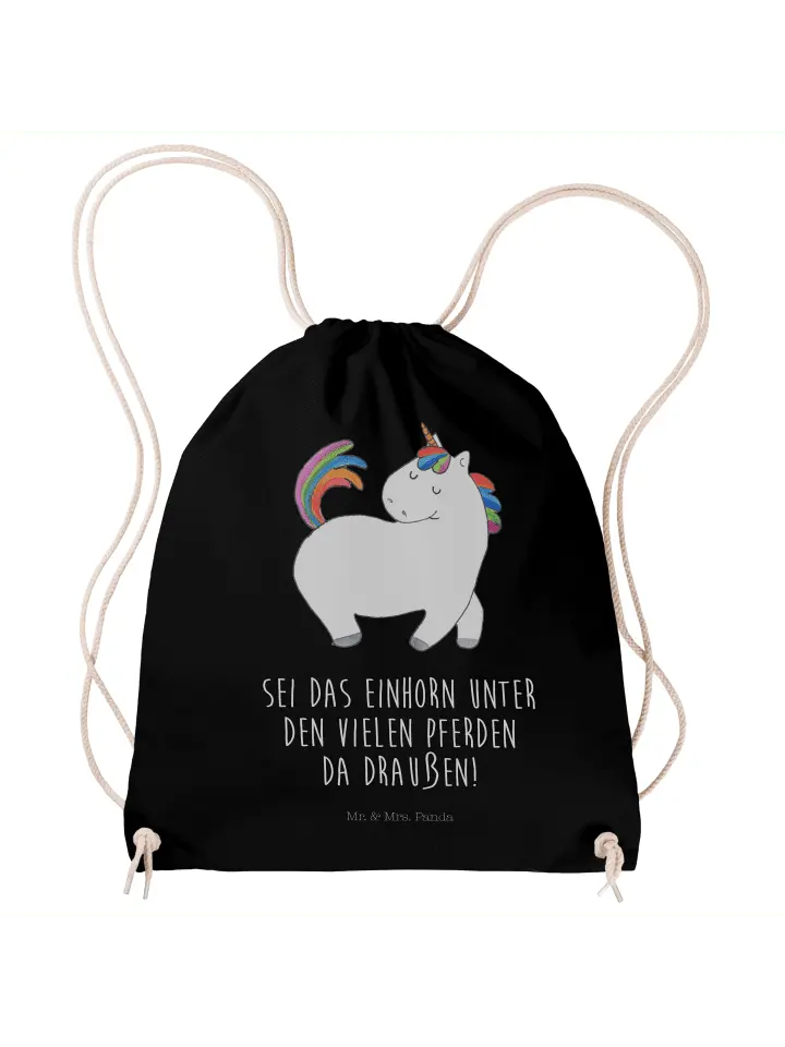 

Спортивная сумка Mr & Mrs Panda Sportbeutel Einhorn Stolzieren, черный
