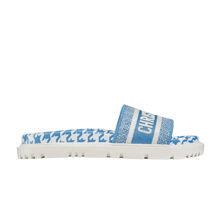 Кроссовки Dior Wmns DWay Slide Houndstooth - Corn Flower, синий