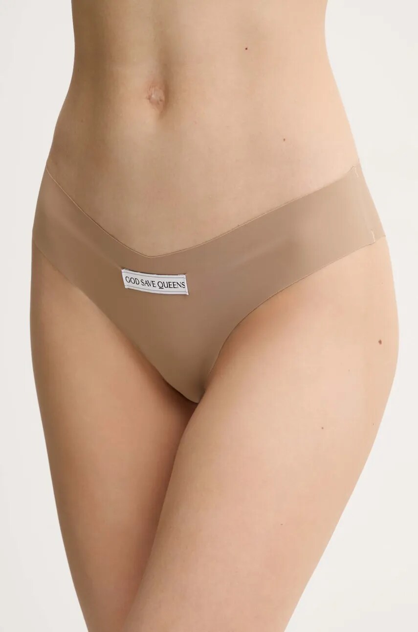 

Бразильские трусики SECOND SKIN PANTY CHEEKY God Save Queens, бежевый