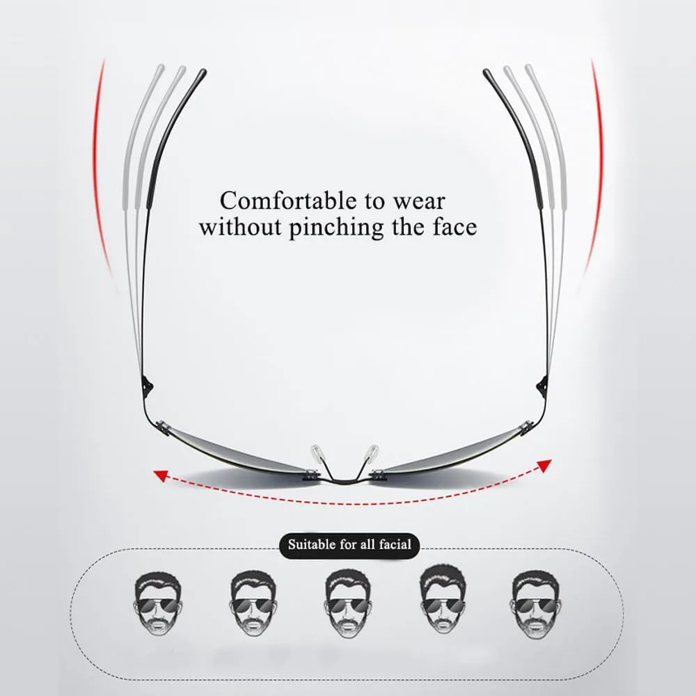 

Поляризованные солнцезащитные очки без оправы для мужчин, титановые, сверхлегкие, многоугольные, для женщин, для косплея, вождения, вечеринок WNCKSQ, C01 Blackblack