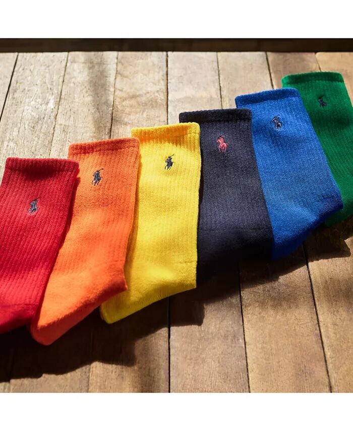Мужские носки Performance Colorful Crew Socks, 6 пар Polo Ralph Lauren, мультиколор — фото 3