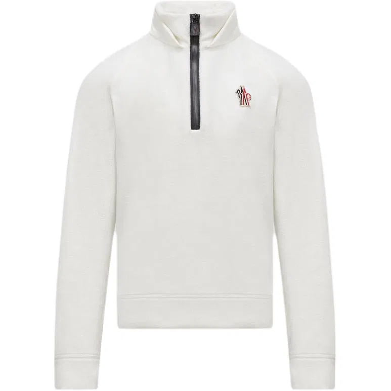 Детский свитшот с поло-воротником Moncler, White