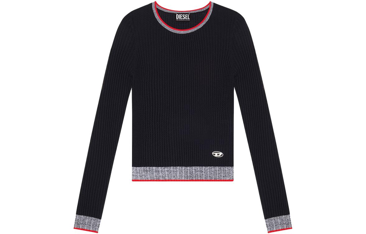 

Diesel Трикотажное изделие женское черное с круглым вырезом, средней толщины, другие варианты