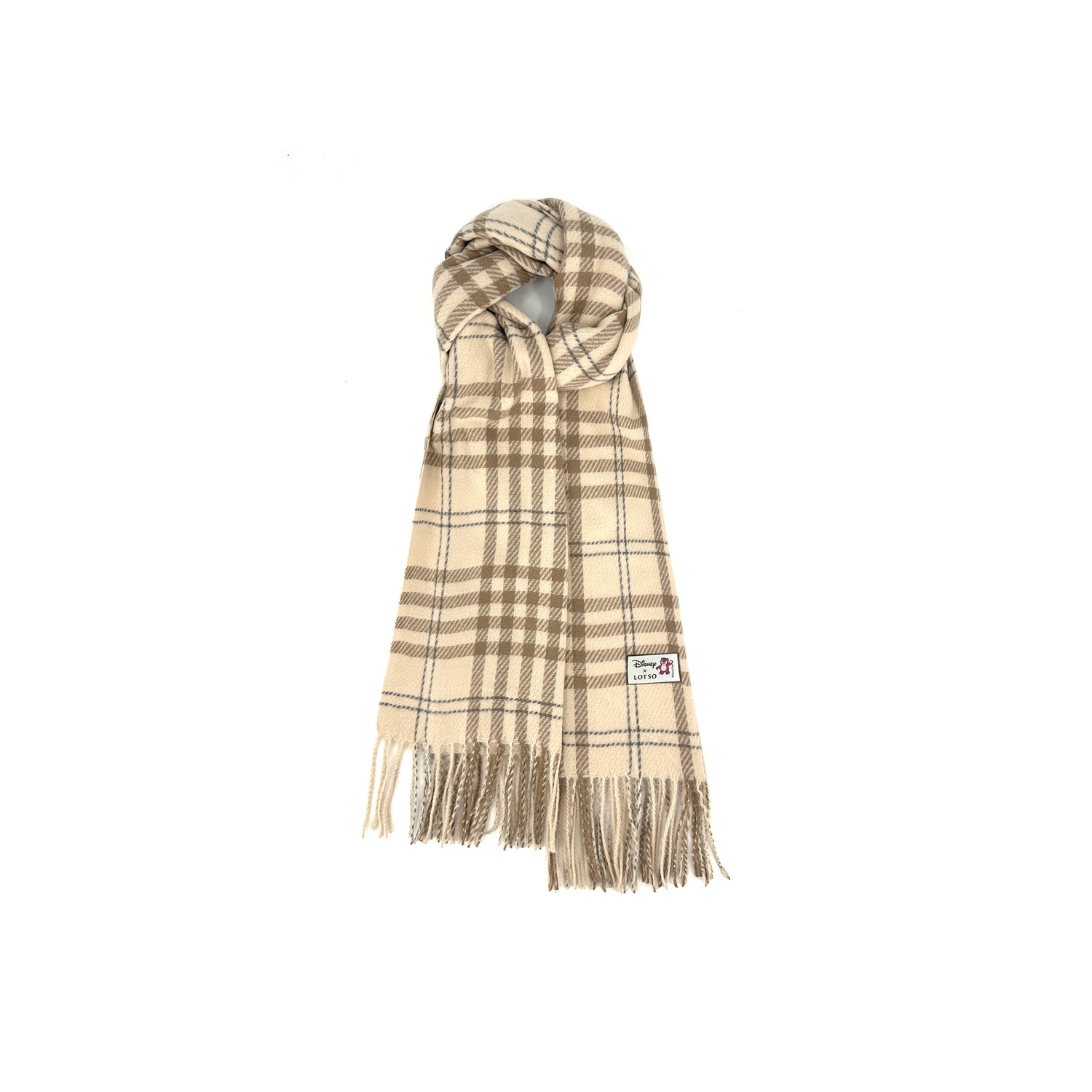 

Disney Полиэстеровый вязаный шарф унисекс, Beige Plaid