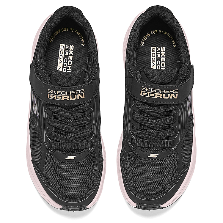 Skechers Kids Кроссовки для бега с низким верхом, амортизирующие, устойчивые к истиранию и скольжению, черные/розово-золотые, детские — фото 4