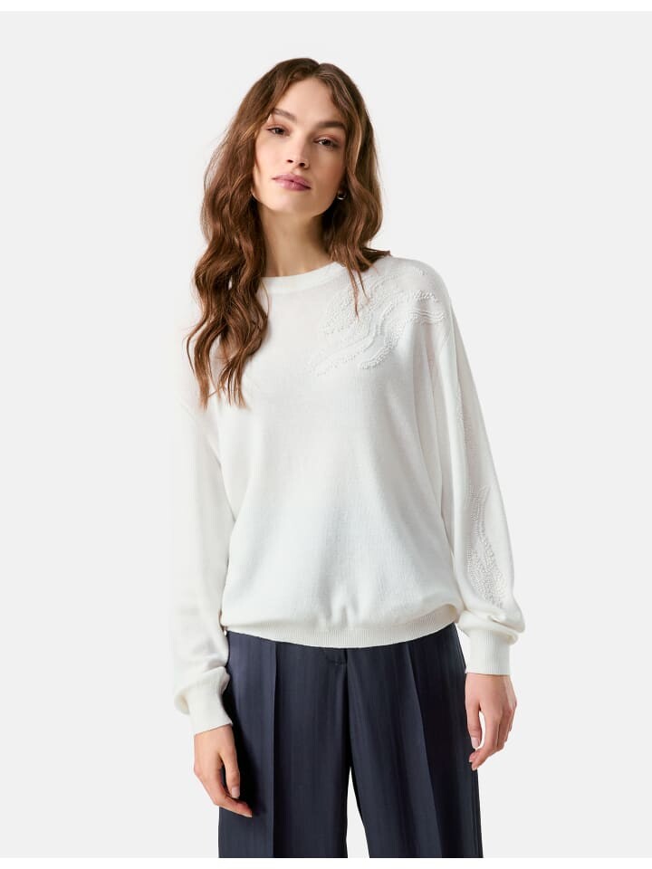 

Пуловер TAIFUN Pullover Langarm Rundhals, цвет Offwhite gemustert