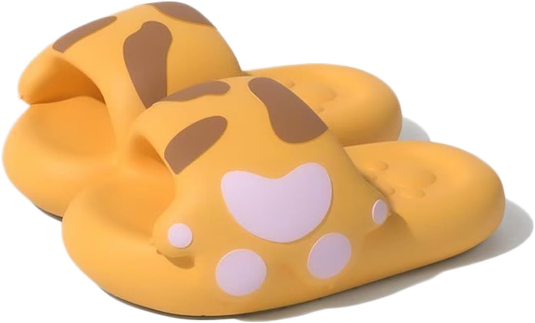 

Милые тапочки для женщин и мужчин, тапочки для ванной, нескользящие домашние шлепанцы, летние открытые сандалии, пляжные тапочки Auxdiq, желтый