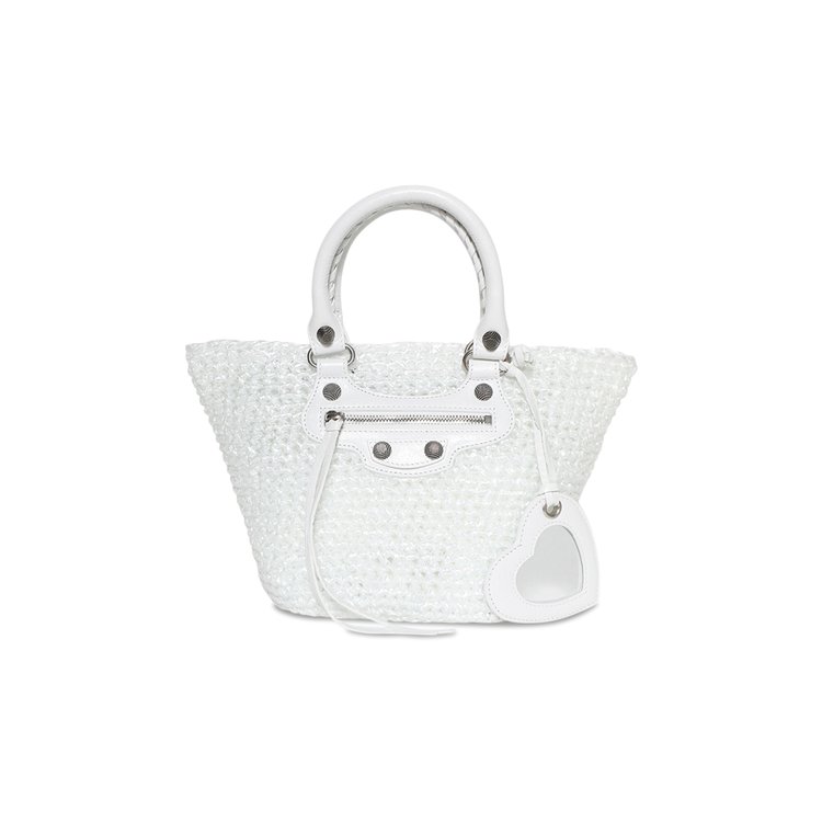 

Сумка-тоут Balenciaga Le Cagole Small Panier Bag, цвет Optic White