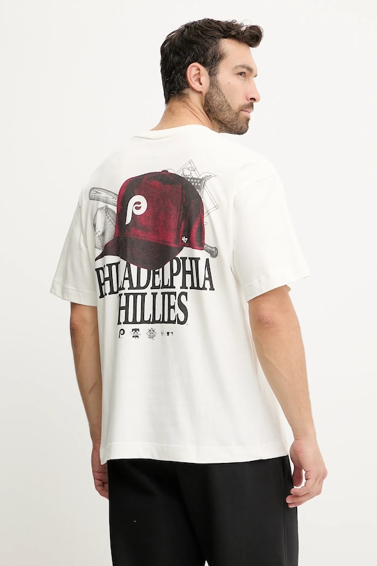

Хлопковая футболка MLB Philadelphia Phillies 47 Brand, бежевый